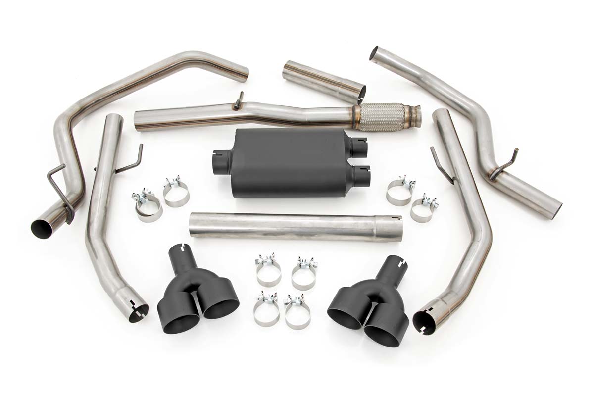 Dual CatBack Exhaust System w/ Black Tips 1921 Chevy/GMC 1500 6.2L