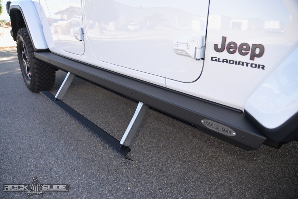 Jt Gladiator Side Step Sliders For 20 Pres Jeep Gladiator Set Rock Slide Engineering Big 