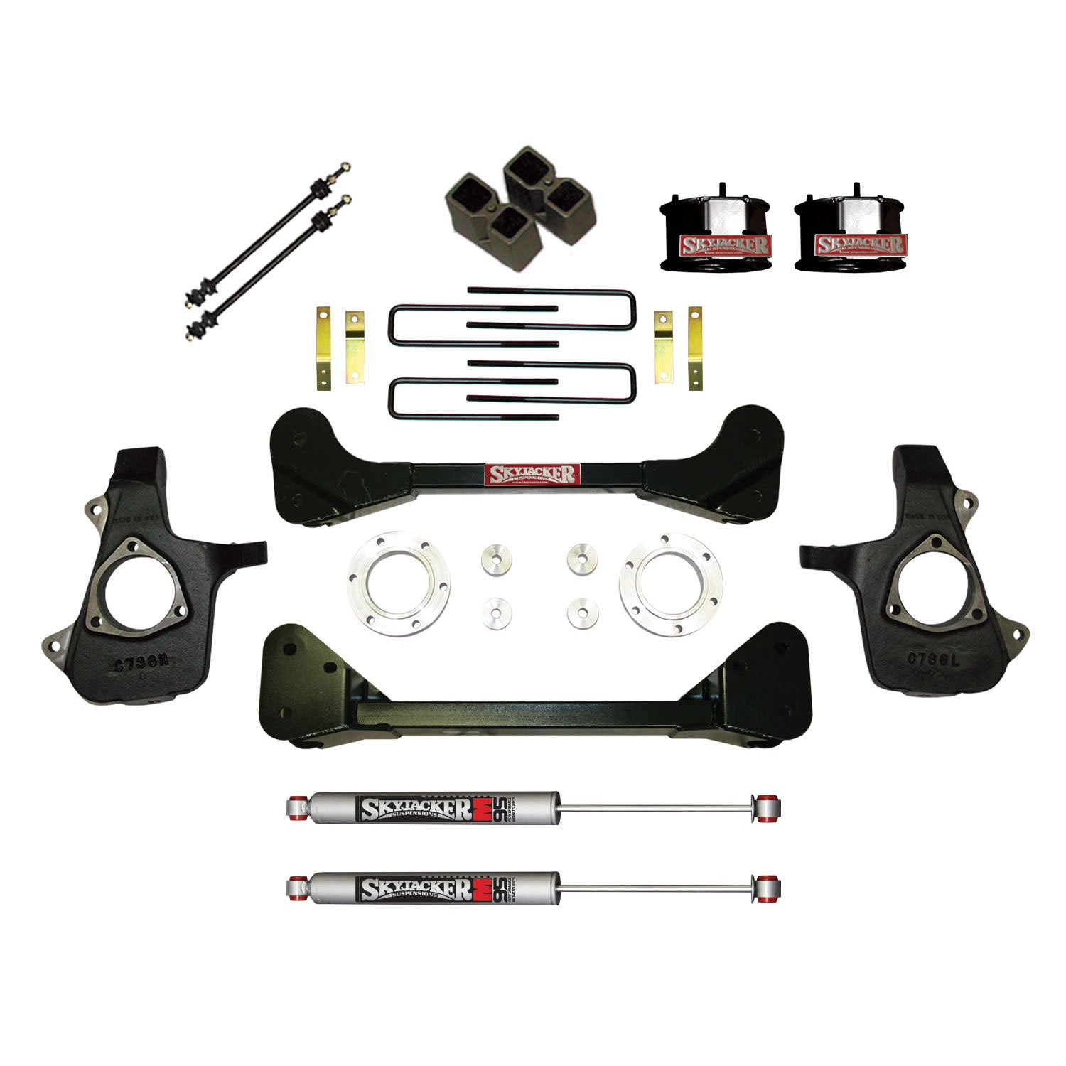 Suspension Lift Kit w/Shock M95 Performance Shocks 4 Inch Lift 07-13 ...