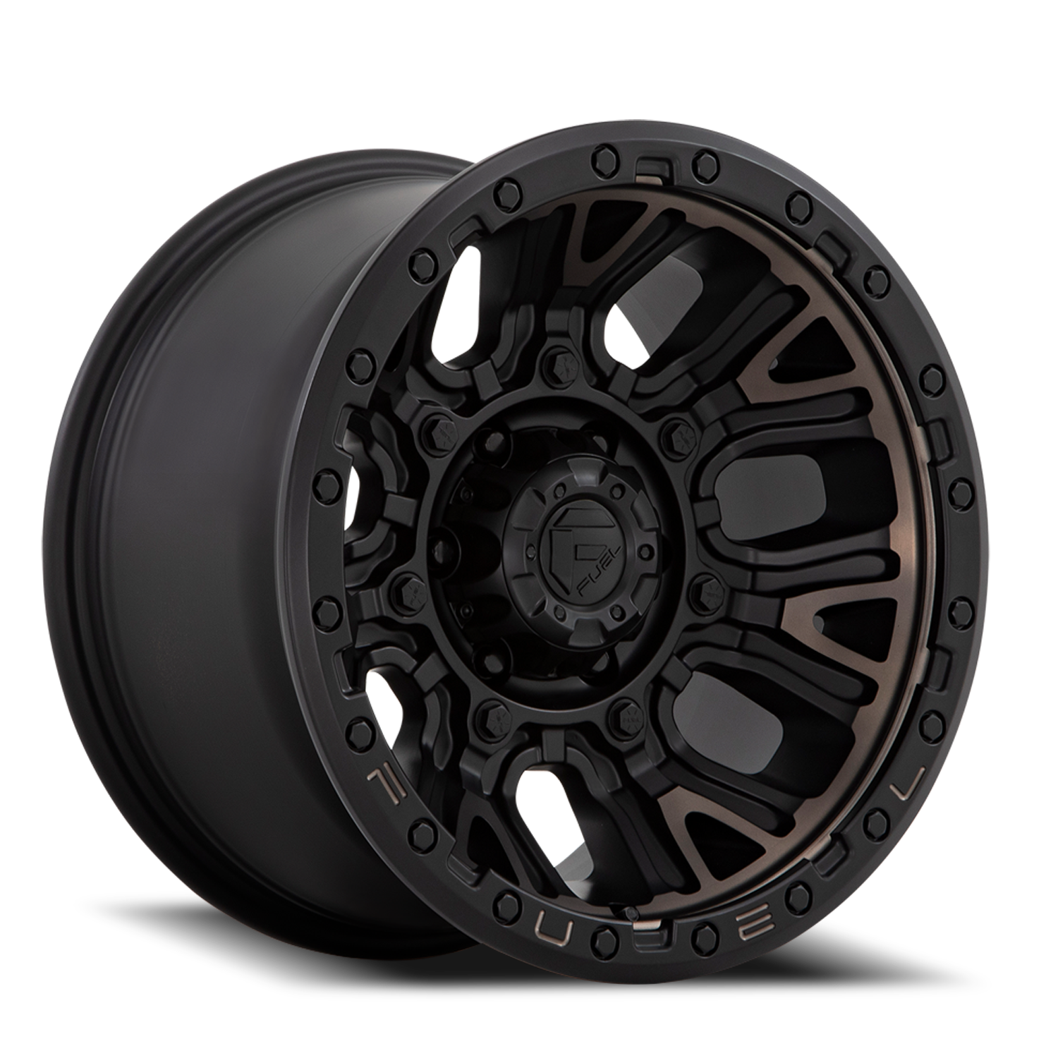 Aluminum Wheels 17X9 Traction D824 Matte Black Double Dark Tint Fuel ...